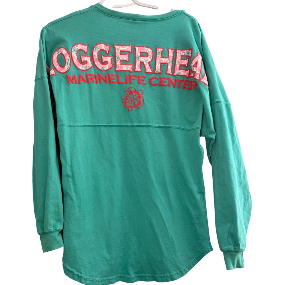 Spirit Jersey Loggerhead MarineLife Center Teal V-Neck Long Sleeve Shirt XS